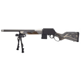 H23 SPD Predator, Lever Action Rifle, 223 Remington/5.56 NATO, 18" Carbon Fiber Barrel, Threaded 1/2X28,  Black, Gray Laminate Checkered Buttstock & Forearm, 10 Rounds, 1 Magazine, Includes Harris S-LM Bipod H023-223XCF