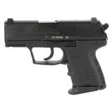 P2000SK, V3, Double Action/Single Action, Semi-automatic, Polymer Frame Pistol, Sub-Compact, 9MM, 3.26" Barrel, Black, Night Sights, Rear Decocker, 10 Rounds, 3 Magazines 81000056