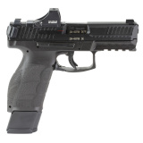 VP9A1 X Crossover, Semi-automatic, Striker Fired, Compact, 9MM, 4.09" Hammer Forged Barrel, Black, Interchangeable Backstraps and Side Panels, Tritium Front Sight, Black Serrated Rear Sights, Optics Ready, Includes Holosun SCS, Paddle-Style Mag Release,