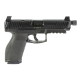 VP9A1 F Tactical, Semi-automatic, Striker Fired, Polymer Frame Pistol, Full Size, 9MM, 5.12" Threaded Barrel, Matte Finish, Black, Interchangeable Grips, Tritium Front Sight with Blacked Out Serrated Rear Sight, Trigger Safety, 10 Rounds, 2 Magazines, In