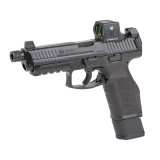 VP9A1 F Tactical, Semi-automatic, Striker Fired, Polymer Frame Pistol, Full Size, 9MM, 5.12" Threaded Barrel, Matte Finish, Black, Interchangeable Grips, Suppressor Height Sights, Blacked Out Serrated Front and Rear Sights, Trigger Safety, (1)-20 Round M