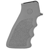 OverMolded Rifle Grip, Gray Color, Finger Grooves, Fits AR Rifles 15002