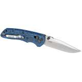 Deka, Folding Knife, CPM-20CV, Plain Edge, Clip Point Blade, 3.25", Stone Tumbled Blade Finish, Blue Lava G-Mascus Frame 24273