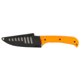 Extrak XL, Fixed Blade Knife, CPM MagnaCut Steel, Plain Edge, 3.9" Clip Point Blade, Stone Tumbled Finish, Orange G-10 Handle, Silver Blade, Includes Sheath 35850
