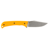 Extrak, Fixed Blade Knife, CPM MagnaCut Steel, Plain Edge, 3.3" Clip Point Blade, Stone Tumbled Finish, Orange G-10 Handle, Silver Blade, Includes Sheath 35860