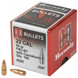 Rifle Bullet .224 Diameter 55 Grain Full Metal Jacket Boattail