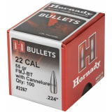 Rifle Bullet .224 Diameter 55 Grain Full Metal Jacket Boattail