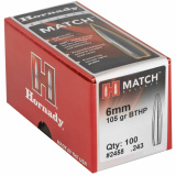 Match Bullets .243 Diameter 105 Grain Boattail Hollow Point