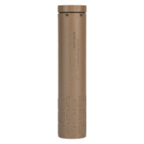 Flow 9 M, Suppressor, 9MM, 8.6" Length, 1.38" Diameter, Titanium Construction, 8.5oz, Cerakote Finish, Flat Dark Earth, Includes 1/2x28 Booster Assembly 3877