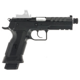 Force Duty, Semi-automatic, DA/SA, Polymer Frame Pistol, 9MM, 4.9" Barrel, 1/2X28 Thread Pitch, Cerakote Finish, Black, Rapid Sight System, Optics Ready, RSMC Compatible, Single Thumb Safety, 20 Rounds, 1 Magazine TF-FDT-9RS