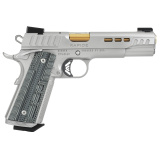 Rapide Dawn, Semi-automatic, 1911, Full Size, 9MM, 5" Barrel, Gold TiN Finish, Brushed Stainless Finish, Silver, TRUGLO TFX Tritium/Fiber-Optic Day/Night Sights, Black/Gray G10 Grips, Manual Safety, 9 Rounds, 1 Magazine, California Compliant 3000420CA