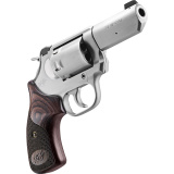 K6s DASA, Double/Single Action Revolver, 357 Magnum, 3" Barrel, Brushed Finish, Silver, Wood Grips, White 3 Dot Sights, 6 Rounds, California Approved 3400016CA
