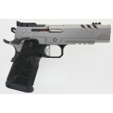 2K11 Target, Semi-automatic, 1911, Full Size, Steel Frame Pistol, 9MM, 5" Compensated Barrel, Matte Finish, Stainless Steel, Black Carbon Fiber Grips, Optics Ready, RMR Footprint, Fiber Optic Front Sight with Adjustable Rear Sight, Ambidextrous Thumb Saf