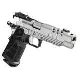 2K11 Comp, Semi-automatic, 1911, Metal Frame Pistol, Full Size, 9MM, 5" Bull Barrel, Matte Finish, Stainless Steel, Integrated Compensator, Black Carbon Fiber Grips, Fiber Optic Front Sight with Adjustable Rear Sight, Optics Ready, RMR Footprint, Ambidex