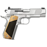 Next Generation Pro, 1911, Semi-automatic, Metal Frame Pistol, Compact, 9MM, 4" Bull-barrel with Deep Crown, Matte Finish, Stainless Steel, Black Walnut Grips with G10 Inlay, Fiber Optic Front and Fixed Black Serrated Sights, Optics Ready, Ambidextrous T