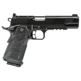 DS Warrior LS, Semi-automatic, Metal Frame Pistol, 1911, Full Size, 9MM, 6" Bushing Barrel with Deep Crown, KimPro Finish, Black, Carbon Fiber Grips, Tritium Front Sight, Optics Ready, Includes C&H RMR Optic Mount, Ambidextrous Thumb Safety, 10 Rounds, 2