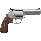 K6s DASA Target, Double/Single Action Revolver, 357 Magnum, 4" Barrel, Brushed Finish, Silver, Wood Grips, Adjustable Rear with Fiber Optic Front Sight, 6 Rounds, California Approved 3700621CA