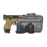 R7 Mako, Semi-automatic, Striker Fired, Polymer Frame Pistol, Compact, 9MM, 3.37" Barrel, Matte Finish, Flat Dark Earth Frame/Black Slide, Optics Ready, Night Sights, 5 Magazines, (1)-11 Round, (1)-13 Round and (3)-15 Round, Includes MFT Holster and Rang