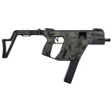 VECTOR SBR Gen III, Semi-automatic, Short Barreled Rifle, 45ACP, 5.5" Threaded Barrel, .578X28 Thread Pitch, Cerakote Finish, Woodland Delta, Low-Profile Flip-Up Sights, 3-Position Adjustable Folding Stock, 1 Magazine, 30 Rounds KV45-3SWD00