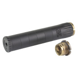 M-SPEC22S, Suppressor, Direct Thread, 22LR/17HMR/22WMR and 5.7x28mm, Black, Includes Plan B Thread Adapter 01-SUP-MSPEC22S