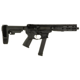 IC-9 Pistol, Semi-automatic, AR, 9mm, 8" Barrel, Threaded 1/2X28, Anodized Finish, Black, SBA3 Pistol Brace, 30 Rounds, 1 Magazine ICP9B8SBA3