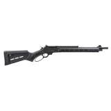 336 Dark Series, Lever Action Rifle, 30-30 Winchester, 16.17" Barrel, 5/8X24 Thread Pitch, Radial Muzzle Brake, Satin Finish, Black, Picatinny Rail, M-LOK Handguard, Fiber Optic Front Sight with Tritium Ring, Adjustable Ghost Ring Rear Sight, Mid-Size Le