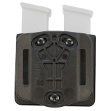 Double Pistol Magazine Pouch, Fits Glock 9/40 Magazines, Black, Adjustable Retention, Includes 1.5" Belt Loop H10DMP-GDS9-150