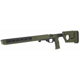 PRO 700L Stock, Fits Remington 700 Long Action, Billet Aluminum Construction Clad in Magpul Polymer, Fully Adjustable and Ambidextrous, Push Button Folding Stock, Fits Most Long Action AICS Pattern Magazines, OD Green Finish MAG1002-ODG