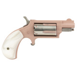 Mini Revolver, Single Action, 22 WMR, 1.125" Barrel, Cerakote Finish, Rose Gold, Pearlite Grips, 5 Rounds NAA-22MS-ROSE