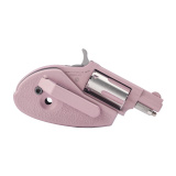 Rose, Single Action, Revolver, Small Frame, 22WMR, 1.125" Barrel, Cerakote Finish, Pink Champagne/Silver, Folding Holster Grip, Half-Moon Sight, Safety Notch, 5 Rounds NAA-22MS-RC-HG
