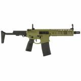 Gen 4, Semi-automatic, Short Barreled Rifle, 556, Bazooka Green Finish, Q Collapsible Stock, 8" Diplomat Stainless Steel Barrel, Q Cherry Bomb Muzzle Brake, Q Bolt Carrier Group, Geissele SD-E Trigger, Super Badass Charging Handle, NHR 7" MLOK Rail, Magp