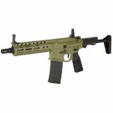 Gen 4, Semi-automatic, Short Barreled Rifle, 556, Bazooka Green Finish, Q Collapsible Stock, 8" Diplomat Stainless Steel Barrel, Q Cherry Bomb Muzzle Brake, Q Bolt Carrier Group, Geissele SD-E Trigger, Super Badass Charging Handle, NHR 7" MLOK Rail, Magp