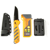 Razor HTX, Fixed Blade Knife, Plain Edge, 3" Blade Length, Includes (3) Drop Point Blades, (2) Caping Blades, (1) Gutting Blade, (1) Saw Blade Pod, Matte Finish, Orange & Gray Rubberized Aluminum Handle HTX30B-6C