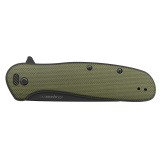 Razor VX2, Folding Knife, Plain Edge, 3" Blade Length, 7.3" Overall Length, 420J2 Stainless Steel, Includes (2) Standard Plain Edge and (1) Partially Serrated Blade, Black Oxide Finish, Brown Burlap Micarta Scales, Stainless Steel Frame/Blade Holder, Rev