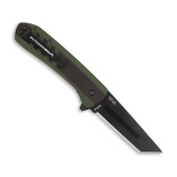 Razor VX4, Folding Knife, Plain Edge, 3" Blade Length, 7.5" Overall Length, 420J2 Stainless Steel, Includes (3) Standard Plain Edge and (1) Partially Serrated Blade, Black Oxide Finish, Black & Green Scales, Ceramic Ball Bearing System, Stainless Steel F