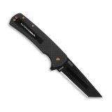 Razor VX5, Folding Knife, Plain Edge, 3" Blade Length, 7.3" Overall Length, 420J2 Stainless Steel, Includes (3) Standard Plain Edge and (1) Partially Serrated Blade, Stainless Steel Finish, Black Carbon Fiber Scales, Bronze Accents, Ceramic Ball Bearing