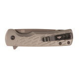 Razor VX7, Folding Knife, 3" Blade Length, 7.3" Overall Length, Includes (2)-Standard Drop-Point and (1)-Serrated Drop-Point Blades, Black-Oxide Finish, Anodized Aluminum Scales, Stainless Steel Ball Bearing System, Stainless Steel Blade Holder VX725A-C