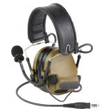 ComTac V, Electronic Earmuff, Headband, Foldable, Single Lead, Standard Dynamic Mic, NATO Wiring, Coyote Brown Color MT20H682FB-47 CY