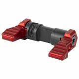 Ambidextrous 90-Degree Safety Selector, Red Anodized Finish, Levers are Machined from 6061-T6 Billet Aluminum, Central Core is Machined from Carbon Steel SAFE90-RED