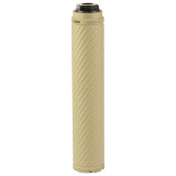 Vent 2, Suppressor, 9MM, 7.6" Length, 1.5" Diameter, Titanium Construction, Cerakote Finish, Flat Dark Earth, 1.125X28 Alpha Mount, Includes 1/2X28 Direct Thread Adapter, 8.9oz V2-0090102