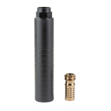 PorQ CHOP Suppressor, 338/8.6 Blackout, Stainless Steel Construction, Nitride Finish, Black, 1.75" Diameter, Includes Rear End SIL-PC-QUICKIE-86-B-RE
