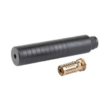 PorQ CHOP Suppressor, 338/8.6 Blackout, Stainless Steel Construction, Nitride Finish, Black, 1.75" Diameter, Includes Rear End SIL-PC-QUICKIE-86-B-RE