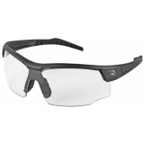 Skybow Glasses, Ballistic Rated, Flexible Temple Tips, Rubberized Nosepiece, Single Lens, Grey/Clear SB0110CS
