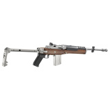 Mini-14 Tactical, Semi-automatic Rifle, 5.56 NATO, 18.5" Threaded Barrel, 1/2x28 Thread Pitch, Matte Stainless Steel Finish, Silver, Ruger Walnut Folding Stock, Adjustable Rear and Blade Front Sight, 20 Rounds, 2 Magazine 15800
