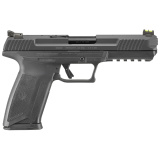57 Pro, Double Action, Semi-automatic, Polymer Frame Pistol Full Size, 5.7X28MM, 4.94" Black Nitride Barrel, Black Oxide Finish, High-Performance Glass-Filled Nylon Grip, Fiber Optic Front Sight, Adjustable Rear Sight, Integrated Trigger Safety, 20 Round