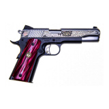 SR1911 Phoenix, Semi-automatic, 1911, Metal Frame Pistol, Full Size, 45 ACP, 5" Barrel, Stainless Steel, Brush Polished, Multi-level Deep Engraved Slide with Annealing, Custom Red Pearl Kirinite Grips with Ruger Medallion, Drift Adjustable Novak 3 Dot Si