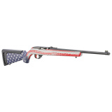 10/22 Collector's Series, Vote 2024, Semi-automatic, 22 LR, 18.5" Threaded Barrel, 1/2x28 Thread Pitch, Satin Finish, Black, American Flag Stock, Adjustable Rear and Fiber Optic Front Sight, BX-Trigger, 10 Round 31207