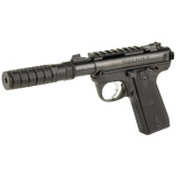 Mark IV 22/45 Pygmy Shark, Semi-automatic, 22LR, 3.1" Threaded Barrel, 1/2x28 Thread Pitch, Black, Checkered Grips, 10 Rounds, 2 Magazines, Includes JK 105 VERSAX 22 Suppressor 40190