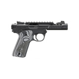 Mark IV 22/45 Lite NON-THREADED 22LR, 4.4" Barrel, Anodized Finish, Black, Oversized G10 Grips, Adjustable Rear Sight, Ambidextrous Safety, 10 Rounds, 2 Magazines 43959 Single Action, Semi-automatic, Polymer Frame Pistol