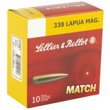 .338 Lapua Magnum 300 Grain Hollow Point Boattail 10 Per Box
